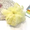 Transfronteiriça nova estilo coreano poá cor sólida organza costura anel de cabelo grande faixa de cabelo faixa de cabelo grande ponto redondo acessórios de cabelo