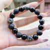Pulsera de Piedra Copo de Nieve Negra con Cuentas para Hombres y Mujeres, Pulsera de Joyería con Diseño de Nicho de Moda, Venta al por Mayor en Stock