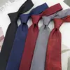 Gravata de Seda Poliéster Listrada para Homens, Acessório de Vestuário Formal Casual de Negócios, Gravata Jacquard Amarrada à Mão 8cm Atacado