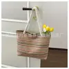 Bolso de Hombro Tejido de Paja de Gran Capacidad, Bolso de Hombro de Moda y Versátil, Bolso de Mano Casual de Bloques de Color de Nicho, Bolso Tote