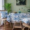 Blogger Vintage Azul Coreia do Sul com Toalha de Mesa Estampada Tinta Pano de Piquenique Pano de Fundo Papel Branco Cafeteria Pousada
