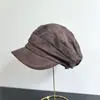 2025 Nuevo Gorro de Pato de Gamuza Otoño e Invierno para Mujer Color Camelino Marrón Tierra Versátil Color Sólido Gorro