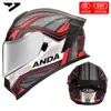 Casco de Motocicleta Certificado Dot para Hombres y Mujeres, Casco Integral Ad para Todas las Estaciones, Casco Cálido y Seguro con Certificación 3C