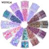Roxo Rosa 12 Cor Misto Nail Art Conjunto de Lantejoulas Nail Art Joias Glitter Pó Fatia Gradiente Laser Pó