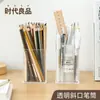 Portalápices Transparente Caja de Almacenamiento Inclinada para Marcadores de Escritorio Contenedor de Plumas Creativo para Oficina de Gran Capacidad Organización y Almacenamiento