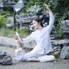 Traje de Yoga Nuevo Estilo Chino para Primavera y Otoño, Traje de Tai Chi, Traje de Algodón y Lino Estilo Chino para Ejercicio Matutino, Traje Zen de Té de Dos Piezas para Mujer