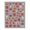 Redanco5D Relieve Ins Populares Pegatinas para Uñas Día de San Valentín Labios Rojo Fuego Pegatinas Estéreo para Uñas He1616
