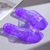 Chinelo de Plástico Novo para Banheiro para Mulheres Usarem Fora Verão Chinelo de Cristal Antiderrapante Não Cheira os Pés Sapatos de Gelatina de Plástico Transparente