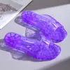 Nuevas chanclas de plástico para baño de verano, zapatillas de cristal transparente, chanclas de gelatina de plástico transparentes antideslizantes para mujer, desodorantes