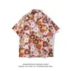 Camisa Hawaiana Manga Corta Hombre Verano Retro Japonés Casual Estilo Harajuku Hong Kong Estampado Completo Camisa Cardigan de Cinco Puntas