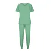 Conjunto de Uniforme de Enfermeira em Estoque Transfronteiriço Uniforme de Hospital de Animais Top de Gola V e Calças Conjunto de Enfermeira Feminino