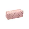 Bestseller transfronterizo bolsa de maquillaje portátil de gran capacidad para mujer, bolsa de almacenamiento de diseño exclusivo de lunares para lápiz labial y cosméticos