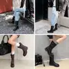 Directamente de fábrica, botines redondos con hebilla vintage para mujer, versátiles botas estilo británico Martin, botas de montar a media pantorrilla