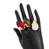 Anillo Retro Translucido Ámbar Resina Manchada Estilo Ins Geométrico Forma Especial Acrílico Transfronterizo Europeo y Americano