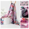 Nuevo Producto de Primavera: Bufanda de Seda Floral Verde para Mujer, Chal Largo de Seda, en Stock para Venta al por Mayor
