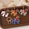Novo elefante Tailândia venda quente liga diamante incrustado colorido chaveiro esmalte óleo gota saco all-match animal pingente