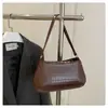 Design de Nicho Francês Estilo Coreano Versátil Bolsa Padrão Crocodilo Bolsa Baguete Bolsa de Braço Retrô Nova 2023 Bolsa de Ombro