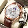 Reloj de Hombre Marca Suiza Fase Lunar Cronógrafo Multifunción Reloj de Cuarzo Transmisión en Vivo Modelo Caliente de Comercio Exterior Dropshipping
