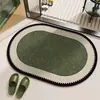Tapete de piso de terra de diatomáceas estilo francês para uso doméstico, absorvente e de secagem rápida, resistente ao desgaste, antiderrapante, durável, tapete de banheiro estampado