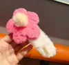 Pasador de Flor Rellena para Mujer, Pinza para el Pelo Linda y Dulce para la Parte Trasera de la Cabeza, Pinza de Pato Grande, Pasador de Otoño e Invierno, Accesorios para el Cabello, Al Por Mayor
