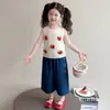 Conjunto de Niña 2026 Nuevo Verano Estilo Coreano Dulce y Lindo Top de Fresa para Bebés Elegante Conjunto de Dos Piezas