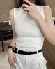 "Estilo Privado" Verano Nuevo Estilo Coreano Chaleco de Canalé Perezoso Forma de I Ajustado Adelgazante Elástico Sin Mangas para Mujer