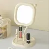Espejo de Tocador Creativo Espejo de Escritorio para Dormitorio de Estudiantes Espejo de Belleza Giratorio Espejo de Maquillaje Multifuncional de Plástico