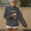 2026 Nova Blusa de Moletom com Estampa de Cordeiro Estilo Europeu e Americano, Gola Redonda para Mulheres, Versão Coreana Outono e Inverno, Versátil Estilo Bf Jaqueta Top Estudante Tendência