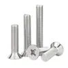 Tornillos para máquina de aleación de aluminio con cabeza de cruz Phillips, tornillos de cabeza plana ranura en cruz, tornillos electrónicos KM M2.5M3M4M5M6