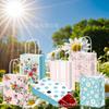 BD238 Comercio Exterior Flores de Primavera Rayas Hojas Verdes Pétalo Fiesta Regalo Dulces Regalo Bolsa de Papel Portátil