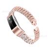 Adequado para Fitbit charge2 pulseira de relógio inteligente nova pulseira de liga de zinco de cinco esferas de três fileiras