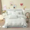 Juego de Ropa de Cama de Lujo Ligero Genuino Grado A de Cuatro Piezas, Sábana de Doble Capa de Gasa Grado Materno de Kapok Estilo Ins, Funda de Edredón, Juego de Tres Piezas para Dormitorio