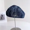 Boina Retrô Tie-Dye com Logo de Coração e Letras Estilo Coreano para Mulheres, Temporada de Outono, Chapéu de Artista Versátil que Emagrece o Rosto, Chapéu Abóbora, Moderno