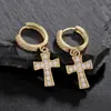 Tendencia de Moda Transfronteriza Pendientes de Circonita Micro-pavé Pendientes de Cruz para Mujer Lujo Ligero Elegantes para el Trabajo Borlas Pequeñas Son Exquisitas