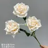 Flor artificial con 3 rosas de diamante y hojas, corazón de espuma, rosa de coleccionista, rosa de seda en plena floración para fotografía
