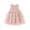 Vestido Chaleco de Niña Wulibu Verano Malla Esponjosa para Niños Vestido Rosa Dulce de Princesa para Niña Pequeña
