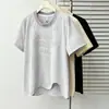 2026 Verano Estilo Coreano Moda Talla Grande Mujer Bordado Letra Encaje Irregular Manga Corta Casual Camiseta Top 0313