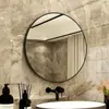 Espejo de Baño Alta Definición Espejo de Maquillaje para Baño Montado en Pared Sin Taladro Simple para el Hogar Espejo de Aleación de Aluminio con Estante de Almacenamiento