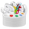 Venta al por mayor de fábrica paleta de plástico blanco plato para pigmentos de pintura paleta de pigmentos acrílicos acuarela gouache para niños
