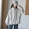 Jaqueta moletom color block outono para meninas transfronteiriça 2026 novo modelo infantil primavera e outono tendência cardigã gola alta para meninas grandes