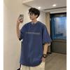 Europeu e Americano Rua Camiseta de manga curta Moda Masculina Verão Estilo Americano Marca Retro Trendy Trendy Trendy Meia Manga Curta Trendy Trendy