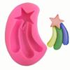 Molde de silicone para arco-íris de meteoro, molde de gesso para aromaterapia, molde de chocolate com cauda de unicórnio, molde de gota faça você mesmo