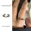 Anel de Laço Popular Lanzhi Xiaohongshu Feminino Prata de Lei 925 Nicho Acessível Luxo Simples de Ponta Anel Aberto