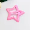 Horquilla rota con forma de estrella pentagonal para niña, horquilla con flequillo, accesorios para el cabello con clip Y2k, color dopamina, para niña pequeña