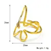 Anillo de Flor Calada Estilo Francés a la Moda y Dulce para Mujer, Diseño de Línea de Alta Gama, Joyería para Mano Abierta de Acero Inoxidable