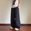 Pantalones casuales de seda helada con estampado tie-dye estilo americano, corte diagonal, patchwork, para hombre, ligeros de verano, ropa de trabajo, holgados, pierna ancha