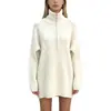 Suéter pullover de mujer con media cremallera otoño e invierno Nuevo Retro estilo japonés holgado perezoso suave pegajoso grueso suéter prenda exterior