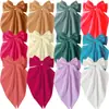 Pinza para el pelo grande de clip de resorte con lazo de satén popular transfronterizo, pasador de color sólido para mujeres, accesorios para el cabello