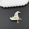 Broche Retro de Calabaza de Halloween, Sombrero de Bruja con Estrella, Moda Personalizada para Mujer, Insignia de Corsage de Dibujos Animados Creativos, Accesorios para Ropa