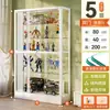 Vitrina de cristal con cerradura, totalmente transparente, con luces, gabinete a prueba de polvo para uso doméstico, vitrina de sala de estar, estante de exhibición de modelos
